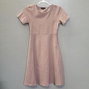 Roolee Soft Pink Knee Length Dress
